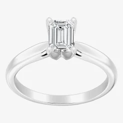 1 CT. Lab-Grown (G / SI2) Diamond Emerald-Cut Solitaire Engagement Ring in 10K or 14K Gold