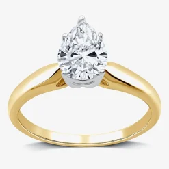 1 CT. Lab-Grown (G / SI2) Diamond Pear Solitaire Engagement Ring in 10K or 14K Gold