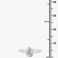 1 CT. Lab-Grown (G / SI2) Diamond Pear Solitaire Engagement Ring in 10K or 14K Gold