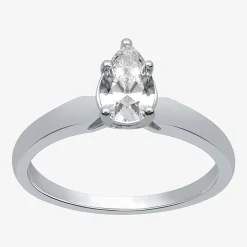 1 CT. Lab-Grown (G / SI2) Diamond Pear Solitaire Engagement Ring in 10K or 14K Gold
