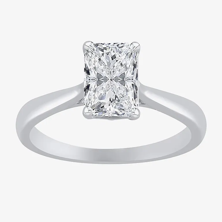 1 1/2 CT. Lab-Grown (G / VS2) Diamond 14K Gold Radiant-Cut Solitaire Engagement Ring