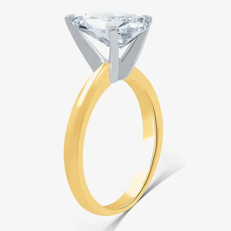 3 CT. Lab-Grown (G / VS2) Diamond Pear Solitaire Engagement Ring in14K Gold