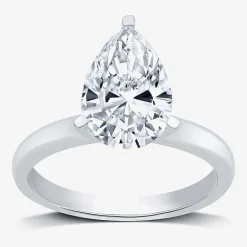 3 CT. Lab-Grown (G / VS2) Diamond Pear Solitaire Engagement Ring in14K Gold