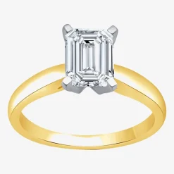 2 CT. Lab-Grown (I / SI2) Diamond Emerald-cut Solitaire Engagement Ring in 14K Gold