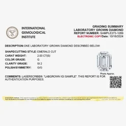 2 CT. Lab-Grown (I / SI2) Diamond Emerald-cut Solitaire Engagement Ring in 14K Gold