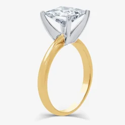 3 CT. Princess-cut Lab-Grown (G / VS2) Diamond Solitaire Engagement Ring in 14K Gold