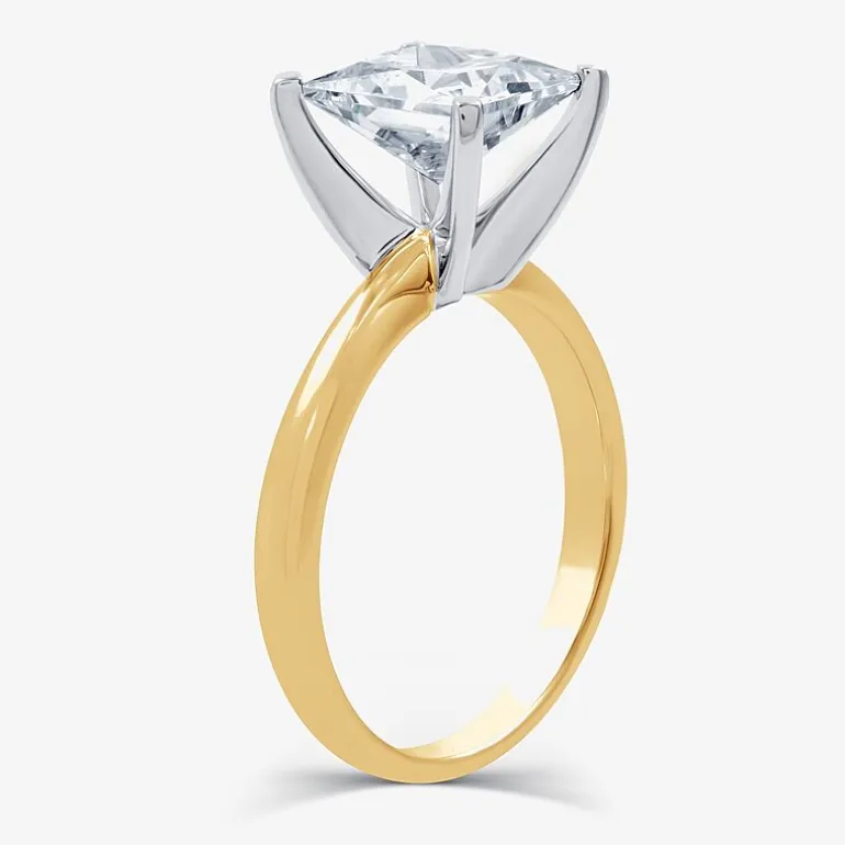 3 CT. Princess-cut Lab-Grown (G / VS2) Diamond Solitaire Engagement Ring in 14K Gold