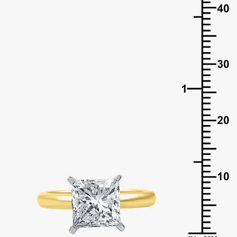 3 CT. Princess-cut Lab-Grown (G / VS2) Diamond Solitaire Engagement Ring in 14K Gold