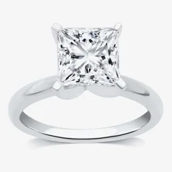 3 CT. Princess-cut Lab-Grown (G / VS2) Diamond Solitaire Engagement Ring in 14K Gold