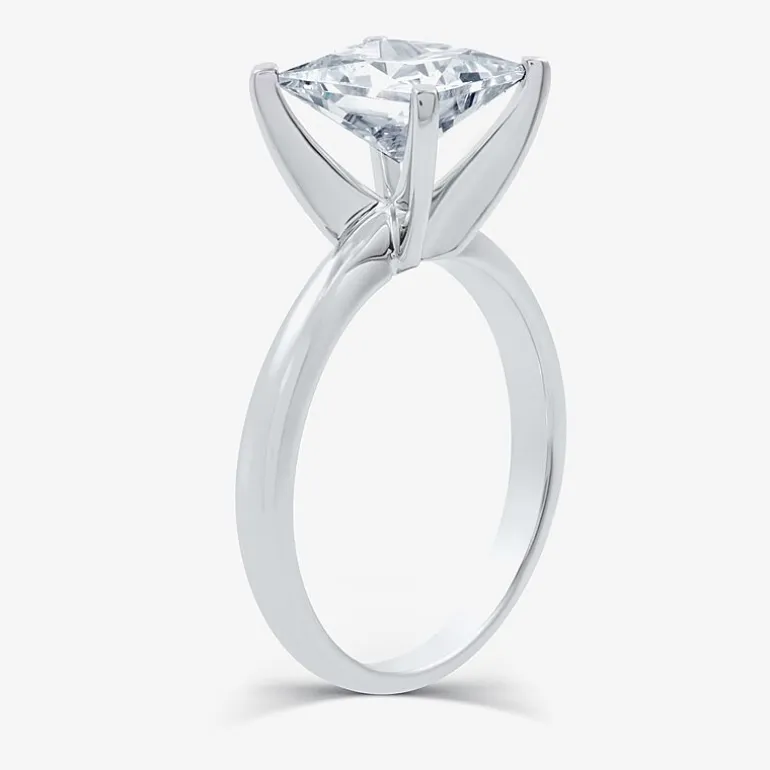 3 CT. Princess-cut Lab-Grown (G / VS2) Diamond Solitaire Engagement Ring in 14K Gold