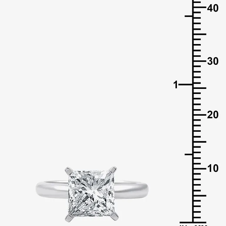 3 CT. Princess-cut Lab-Grown (G / VS2) Diamond Solitaire Engagement Ring in 14K Gold