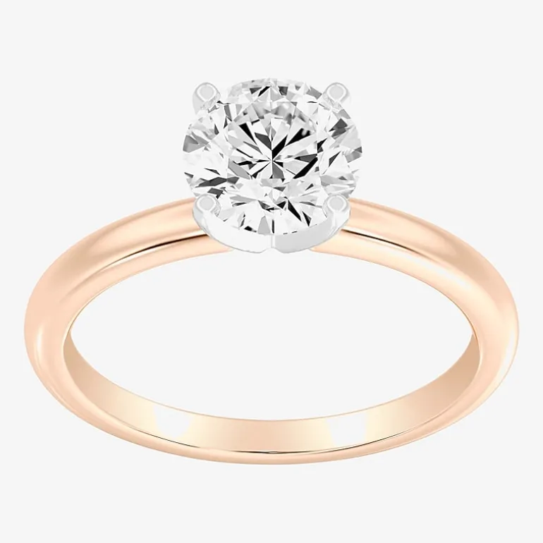 1 1/2 CT..Round Lab-Grown (G / Si2) Diamond Solitaire Engagement Ring in 14K Gold