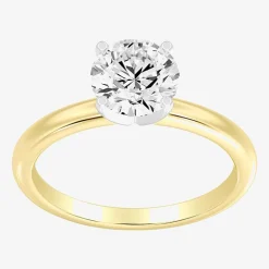 1 1/2 CT..Round Lab-Grown (G / Si2) Diamond Solitaire Engagement Ring in 14K Gold