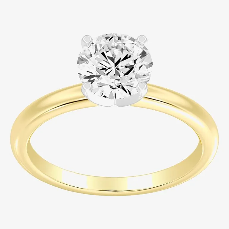 1 1/2 CT..Round Lab-Grown (G / Si2) Diamond Solitaire Engagement Ring in 14K Gold