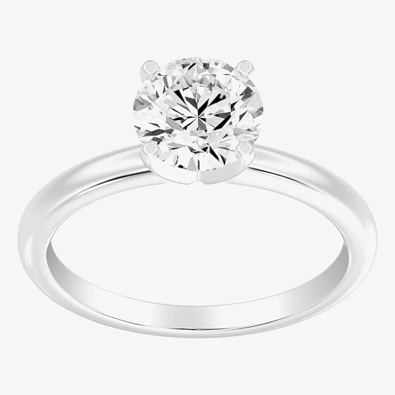 1 1/2 CT..Round Lab-Grown (G / Si2) Diamond Solitaire Engagement Ring in 14K Gold