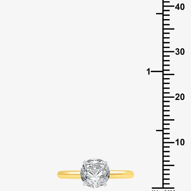 1 1/2 CT..Round Lab-Grown (G / Si2) Diamond Solitaire Engagement Ring in 14K Gold