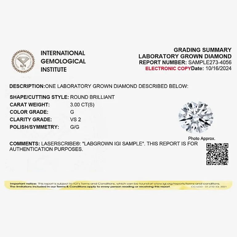 3 CT. Round Lab-Grown (G / VS2) Diamond Solitaire Engagement Ring in 14K Gold