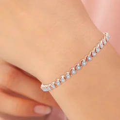 1 CT. T.W. Genuine White Diamond 7.5 Inch Tennis Bracelet in Sterling Silver or 14K Gold Over Silver