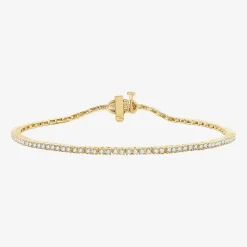 1 CT. T.W. Genuine White Diamond 10K or 14K White or Yellow Gold Tennis Bracelet