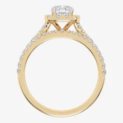 1 CT.T.W. (G / VS2-SI1) Lab-Grown Diamond Cushion Halo Wedding Engagement Ring in 10K Gold