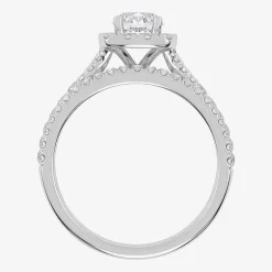 1 CT.T.W. (G / VS2-SI1) Lab-Grown Diamond Cushion Halo Wedding Engagement Ring in 10K Gold