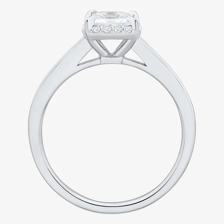 1 CT.T.W. (H-I / SI1-SI2) Lab-Grown Diamond Side Stone Halo Engagement Ring in 10K Gold