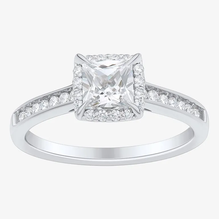 1 CT.T.W. (H-I / SI1-SI2) Lab-Grown Diamond Side Stone Halo Engagement Ring in 10K Gold