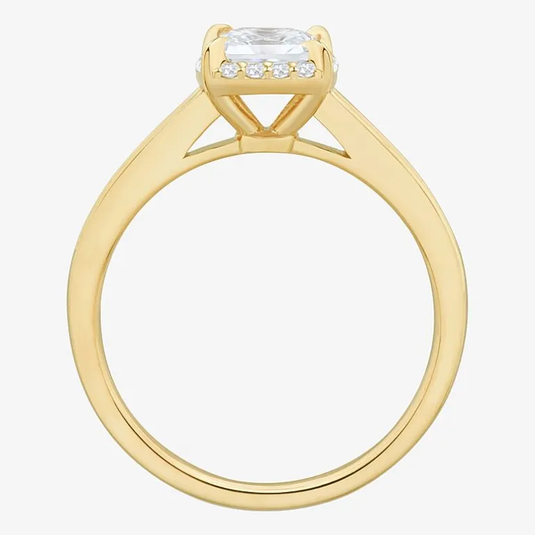 1 CT.T.W. (H-I / SI1-SI2) Lab-Grown Diamond Side Stone Halo Engagement Ring in 10K Gold