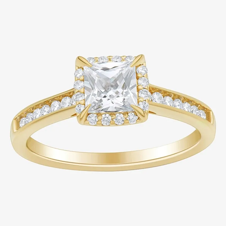 1 CT.T.W. (H-I / SI1-SI2) Lab-Grown Diamond Side Stone Halo Engagement Ring in 10K Gold