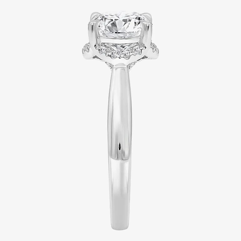 2 1/7 Ct.T.W. (I / I1) Womens Lab Grown White Diamond 14K Gold Round Halo Engagement Ring