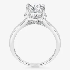 2 1/7 Ct.T.W. (I / I1) Womens Lab Grown White Diamond 14K Gold Round Halo Engagement Ring