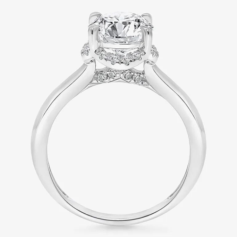 2 1/7 Ct.T.W. (I / I1) Womens Lab Grown White Diamond 14K Gold Round Halo Engagement Ring