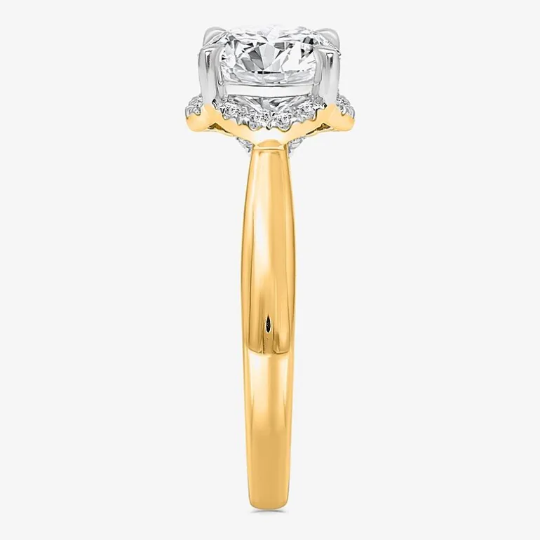 2 1/7 Ct.T.W. (I / I1) Womens Lab Grown White Diamond 14K Gold Round Halo Engagement Ring