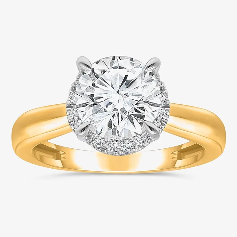 2 1/7 Ct.T.W. (I / I1) Womens Lab Grown White Diamond 14K Gold Round Halo Engagement Ring