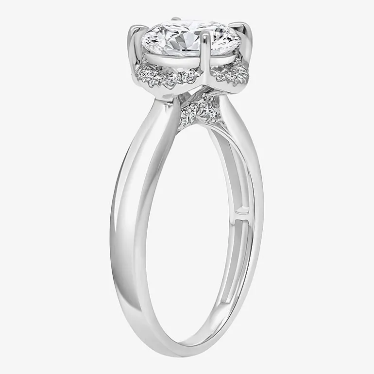 2 1/7 Ct.T.W. (I / I1) Womens Lab Grown White Diamond 14K Gold Round Halo Engagement Ring