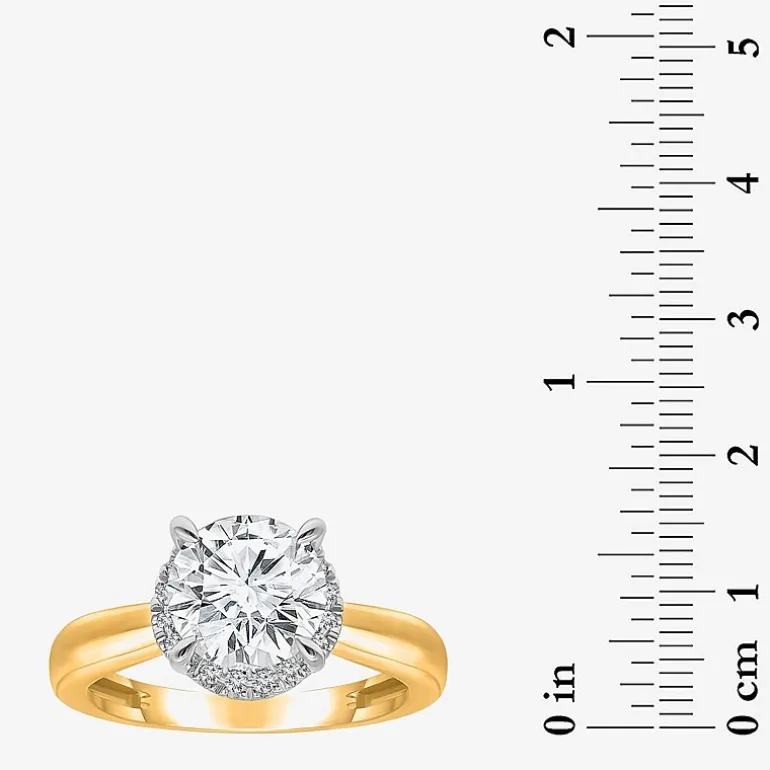 2 1/7 Ct.T.W. (I / I1) Womens Lab Grown White Diamond 14K Gold Round Halo Engagement Ring