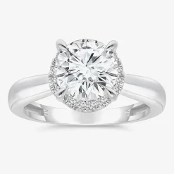 2 1/7 Ct.T.W. (I / I1) Womens Lab Grown White Diamond 14K Gold Round Halo Engagement Ring