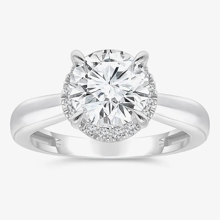 2 1/7 Ct.T.W. (I / I1) Womens Lab Grown White Diamond 14K Gold Round Halo Engagement Ring