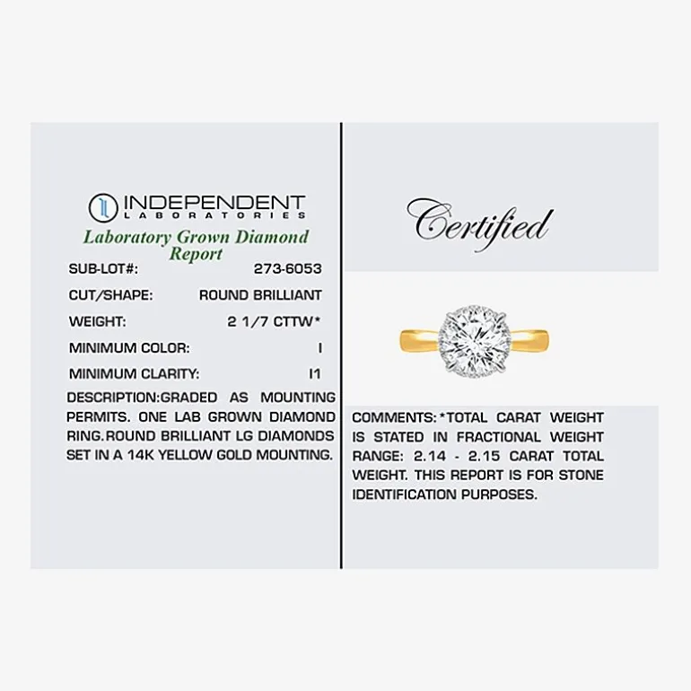 2 1/7 Ct.T.W. (I / I1) Womens Lab Grown White Diamond 14K Gold Round Halo Engagement Ring