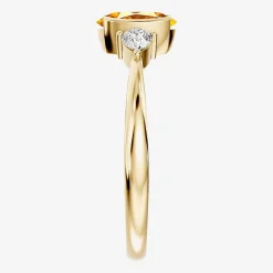 1/5 CT. T.W. Lab-Grownd Diamond and Genuine Gemstone 10K Gold Oval 3-Stone Cocktail Ring