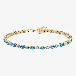 1 CT. T.W. Lab-Grown Diamond and Genuine Gemstone 10K Gold 7.5 Inch Tennis Bracelet