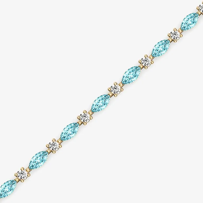 1 CT. T.W. Lab-Grown Diamond and Genuine Gemstone 10K Gold 7.5 Inch Tennis Bracelet