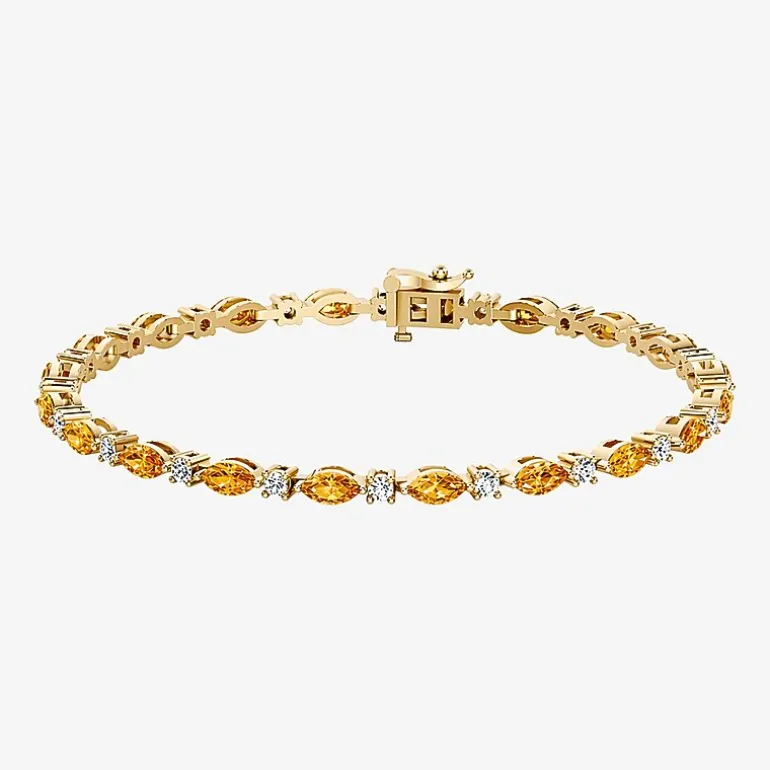1 CT. T.W. Lab-Grown Diamond and Genuine Gemstone 10K Gold 7.5 Inch Tennis Bracelet