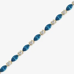 1 CT. T.W. Lab-Grown Diamond and Genuine Gemstone 10K Gold 7.5 Inch Tennis Bracelet