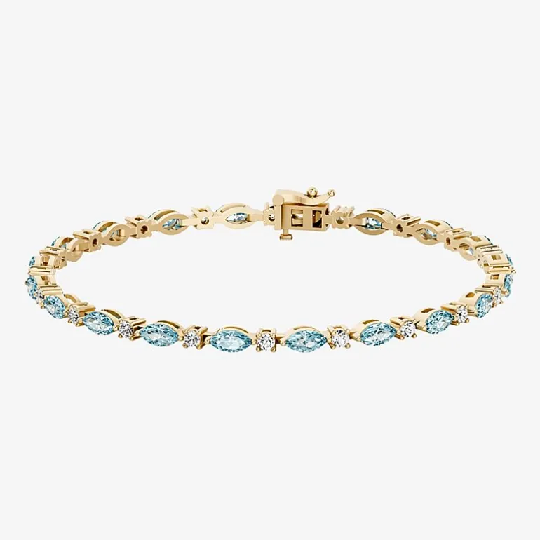 1 CT. T.W. Lab-Grown Diamond and Genuine Gemstone 10K Gold 7.5 Inch Tennis Bracelet