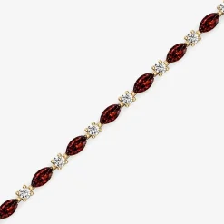 1 CT. T.W. Lab-Grown Diamond and Genuine Gemstone 10K Gold 7.5 Inch Tennis Bracelet