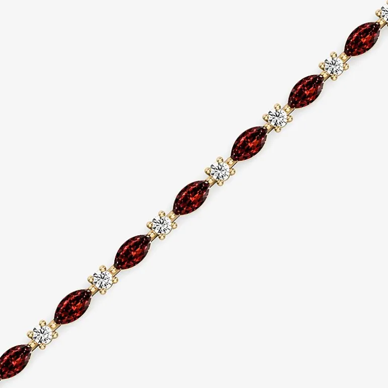 1 CT. T.W. Lab-Grown Diamond and Genuine Gemstone 10K Gold 7.5 Inch Tennis Bracelet