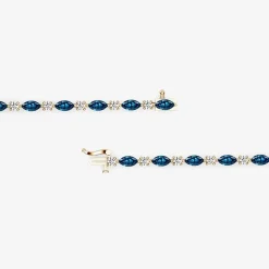 1 CT. T.W. Lab-Grown Diamond and Genuine Gemstone 10K Gold 7.5 Inch Tennis Bracelet