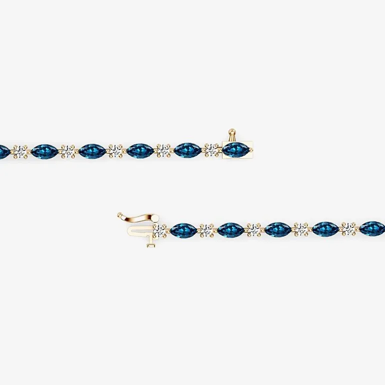 1 CT. T.W. Lab-Grown Diamond and Genuine Gemstone 10K Gold 7.5 Inch Tennis Bracelet