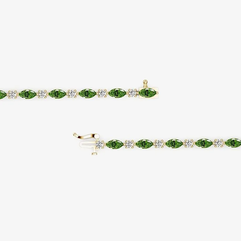 1 CT. T.W. Lab-Grown Diamond and Genuine Gemstone 10K Gold 7.5 Inch Tennis Bracelet